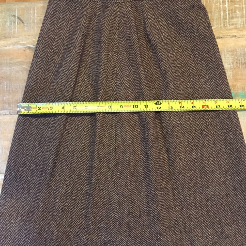 Vintage Pendleton Herringbone Wool Skirt brown - Picture 8 of 8